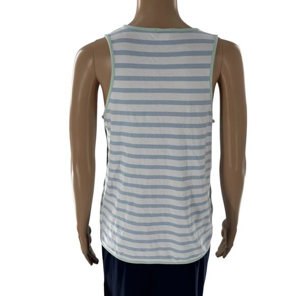 LAKE Saltwater Blue Striped Pima Cotton Pajama Tank Top - Picture 7 of 8